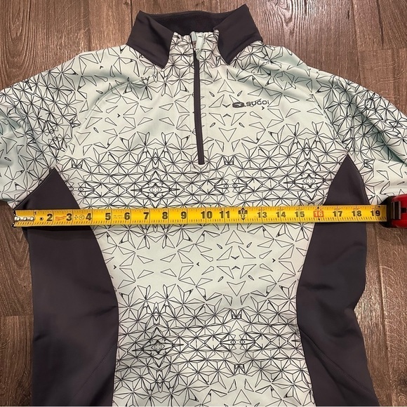 Sugoi Women’s Large Cycling Fleece Top Long Sleeve Aqua Midzero 1/4 Zip EUC - Picture 8 of 11